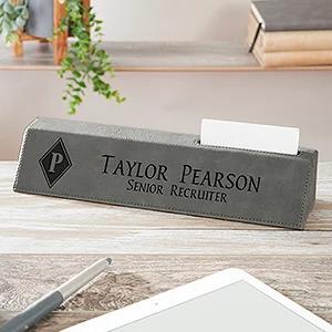 business card holder for desk with name plate