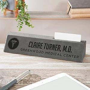 personalized card holder for desk, custome engraved business card holder